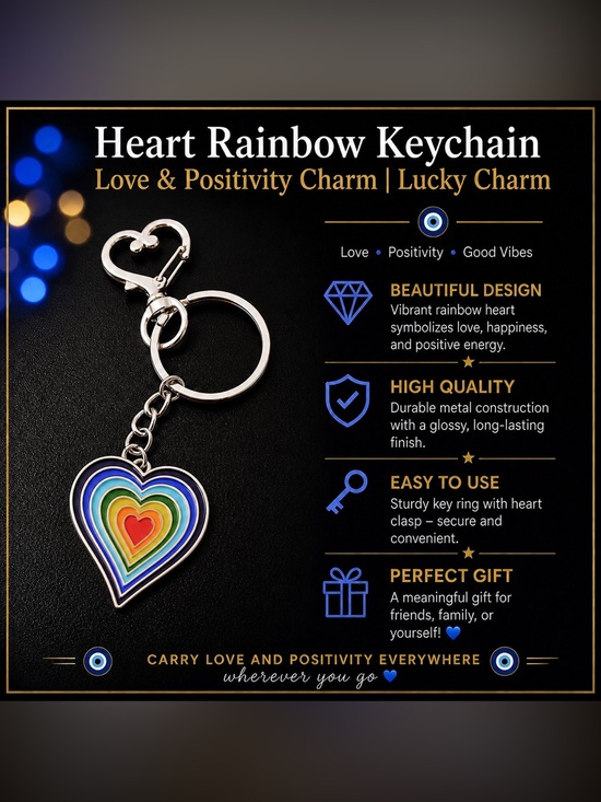 No Brand Other - Rainbow Heart Bag Charm Accessory